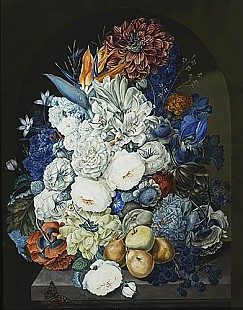 Anonymer Stillebenmaler - Flower- and stillife with fruits