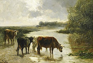Henry Schouten - Cows at watering place