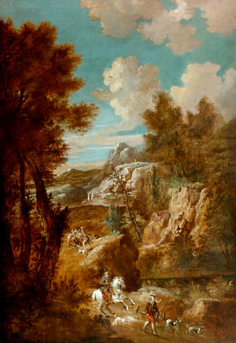 Roeland Roghman - Knight and falconer in Italian mountain landscape