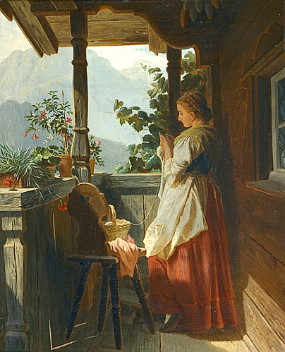 Ludwig Vollmar - Knitting girl