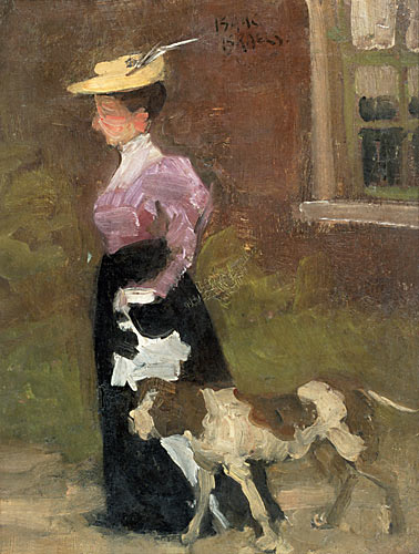 Isaak Israels - Lady with dog
