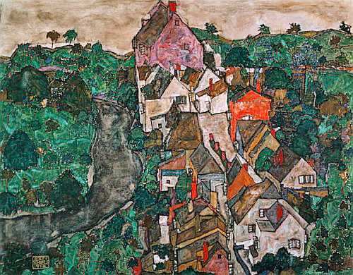 Egon Schiele - Landscape at Krumau