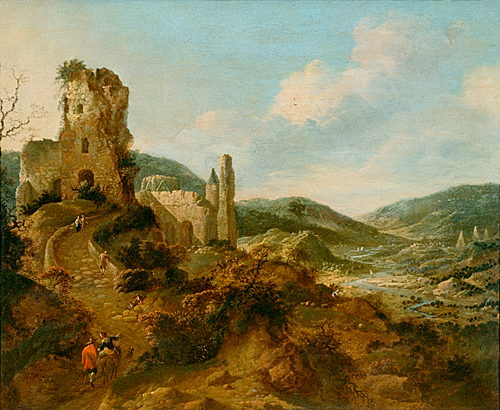 Pieter II de Witte - Landscape with castle ruin