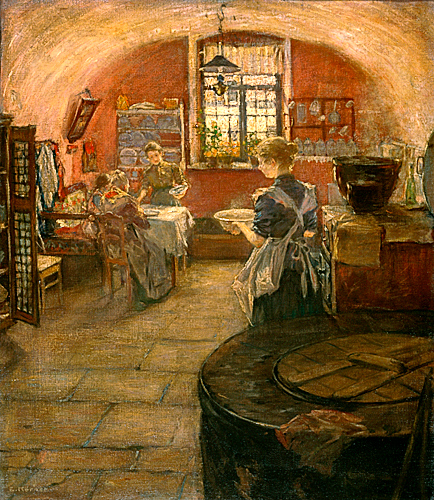 Edmund Körner - Lunch in the kitchen of a farm house