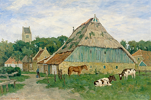 Paul Müller-Kaempff - North german farm with cows and horse