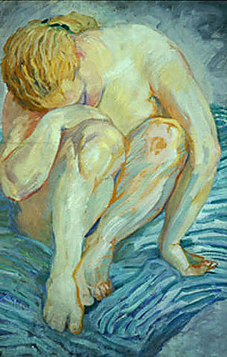 Franz Marc - Nude study (cowering)