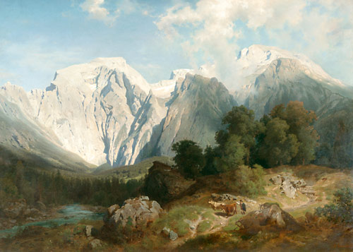 August Wilhelm Leu - Party in a higher mountain valley