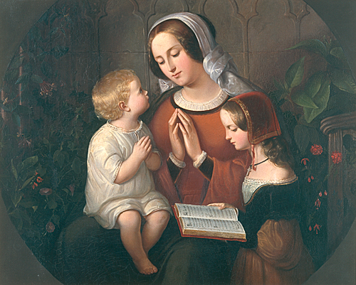 Gustav Stobwasser - Praying mother with her children