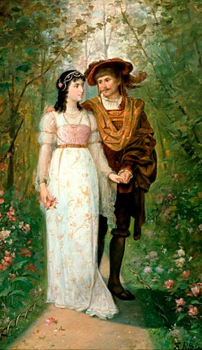 F. Ruep - Renaissance couple in the roses garden