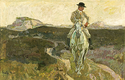 Robert von Haug - Rider in a landscape