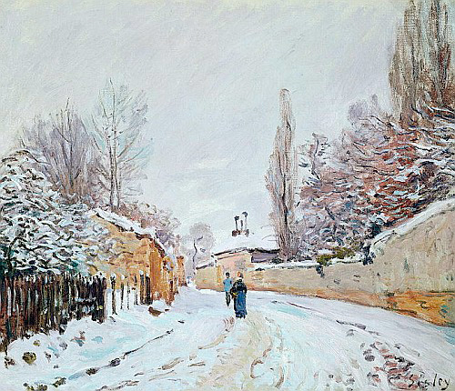 Alfred Sisley - Road under Snow, near Louveciennes