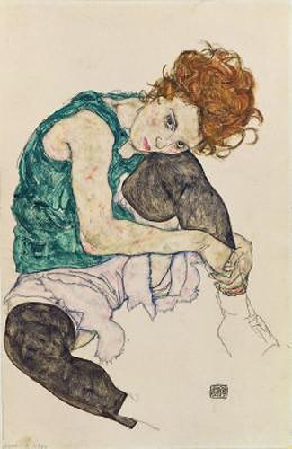 Egon Schiele - Seated Woman with Bent Knee
