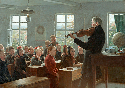 Fritz Sonderland - Singing lesson in a hessian village school