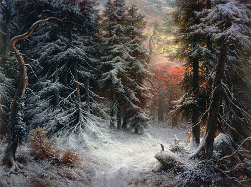Carl Friedrich Wilhelm Trautschold - Snow Scene in the Black Forest