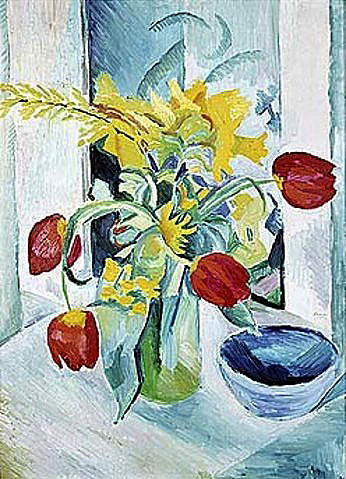 August Macke - Still life with tulips