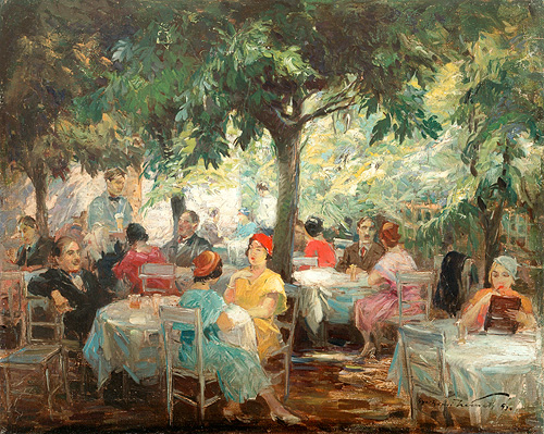 Nemeth Gyertyanos - Sunny day in the cafe garden