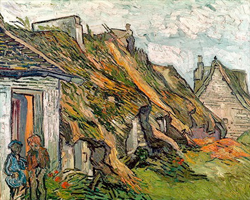 Vincent van Gogh - Thatched Cottages in Chaponval, Auvers-sur-Oise