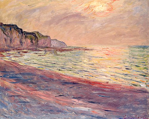 Claude Monet - The Beach at Pourville, Setting Sun