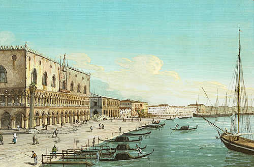 Italienischer Vedutenmaler - The doge palace in Venedig