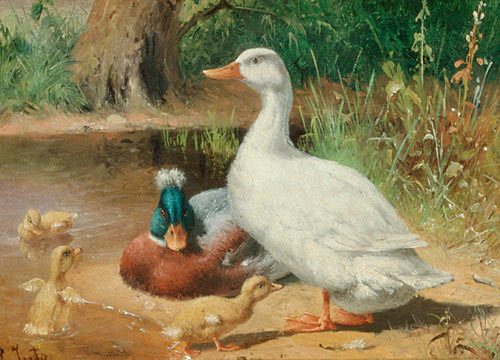 Carl Jutz d.Ä. - The family of ducks