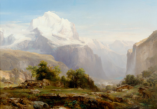 Anton Hansch - The Lauterbrunnervalley with Wengernalpe and Staubbachfall