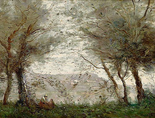 Jean Baptiste Camille Corot - The Pond at Ville-d'Avray through the Trees