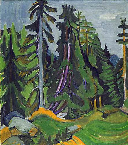 Ernst Ludwig Kirchner - Trees of a mountain forest