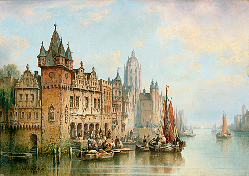 Ludwig Hermann - View at the medieval Frankfurt