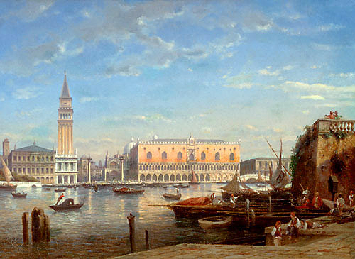 Julius Eduard Helfft - View of Piazetta in Venice