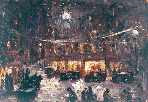 Bela Ivaniy-Grünwald - Winter evening at a city street