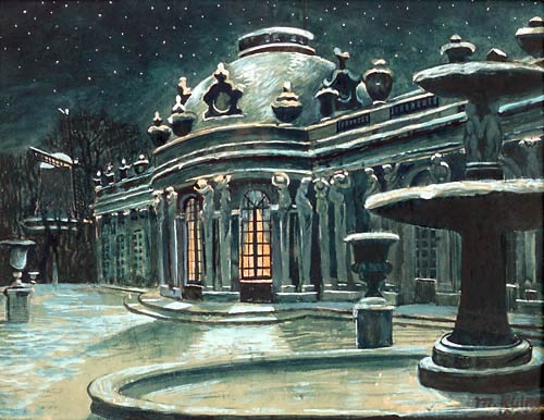 Max Klinger - Winter night in Sanssouci