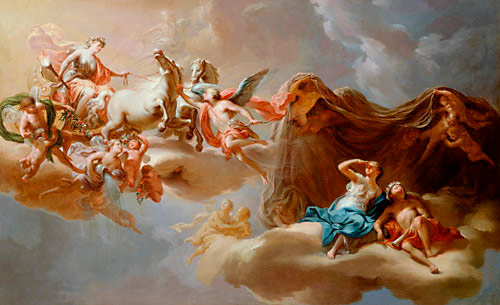 deutsch. Maler - Allegory on the displacement of the night through the day