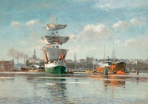 Heinrich Hermanns - Amsterdam town canal boats