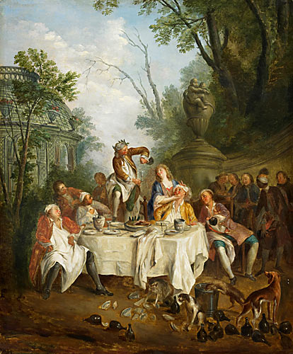 Französischer Meister - Bariqoue festive party in the palace grounds