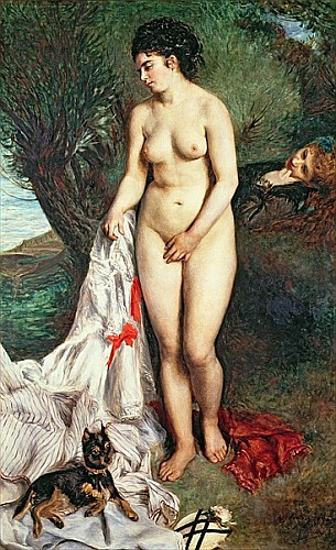Pierre-Auguste Renoir - Bather with a Griffon dog