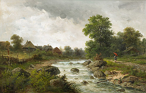 Julius Rose - Brook landscape in Ybbstal
