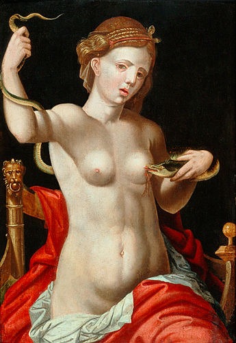 Lucas Cranach D.Ä. (Umkreis) - Cleopatra with the snake