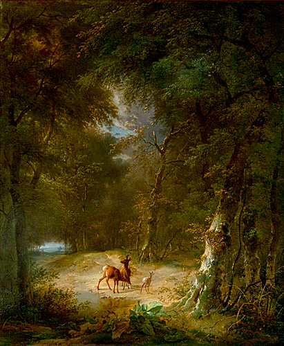 Pierre Jean Hellemans - Deers at a forest glade
