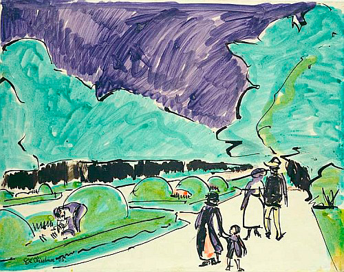 Ernst Ludwig Kirchner - Entrance to a large garden in Dresden