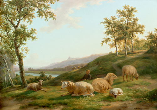 Balthasar Paul Ommeganck - Evening peace on the meadow