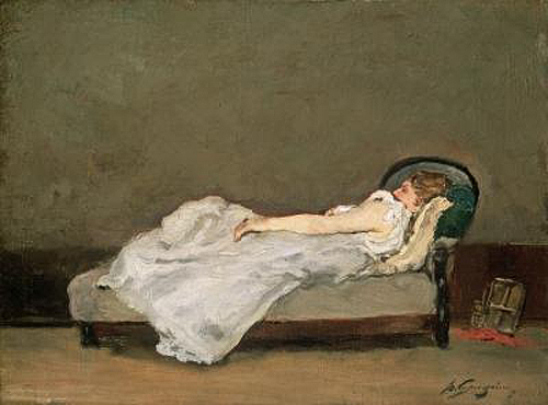 Paul Gauguin - Fair Haired Woman on a Sofa