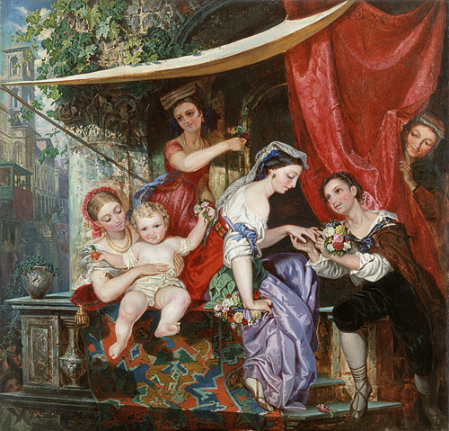 Carl Ludwig Becker - Festive party in Venice