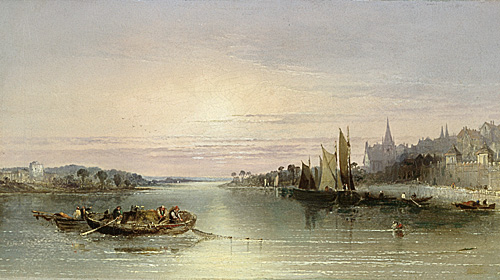 Johannes Franciscus Christ - Fisher at daybreak