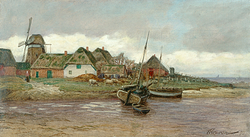 Franz Korwan - Fisher village in the tideland