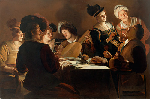 Gerard von Honthorst - Gallant night meal
