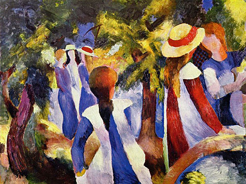 August Macke - Girl under trees