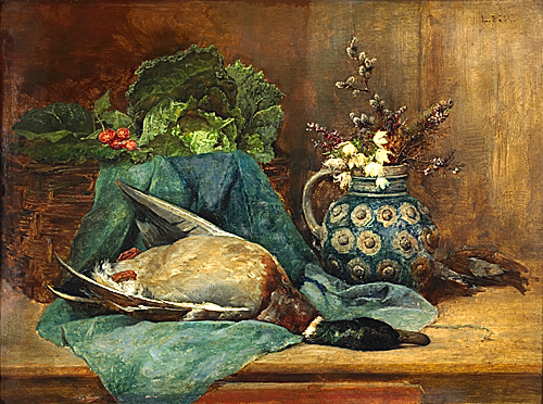 Ludwig Eibl - Hunting still life with mallard duck
