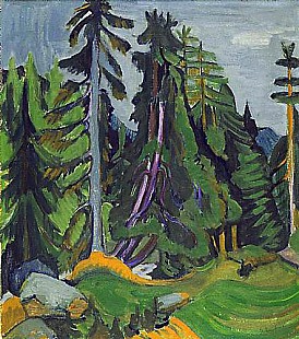 Ernst Ludwig Kirchner - Trees of a mountain forest