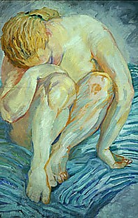 Franz Marc - Nude study (cowering)