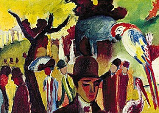 August Macke - Small zoological garden in brown and yellow
